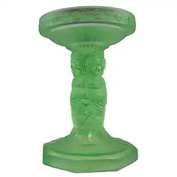 Müller & Co 'Cherubs' Art Deco Uranium Glass Centrepiece Stand