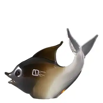 V. Nason & Co Murano Amber Glass Fish Sculpture - Label