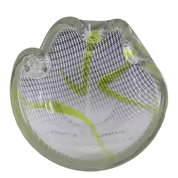 Harrachov Czech Green + White Lattice Glass 'Harrtil' Bowl