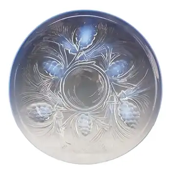 Jobling #5000 SIGNED Art Deco Opalescent Glass Fircone Plate
