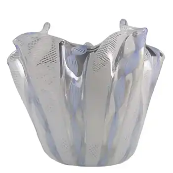 Murano Glass Zanfirico Fazzoletto Handkerchief Vase