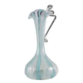 Murano 1950's Zanfirico Lattice Filigree Glass Vase
