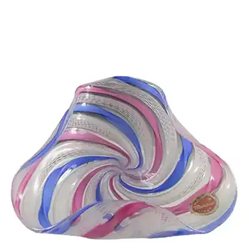 Murano 1950's Zanfirico Lattice Filigree Glass Bowl