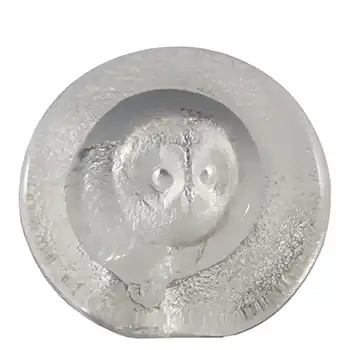 Mats Jonasson #9207 Glass Owl Paperweight - Signed