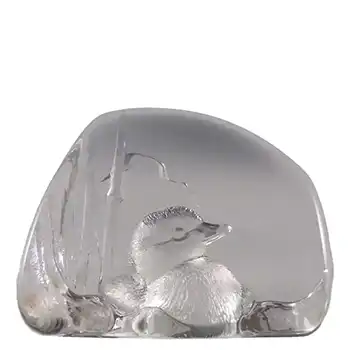 Mats Jonasson #3515 Glass Chick Paperweight - Signed