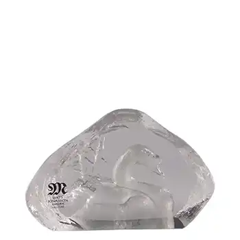 Mats Jonasson #88123 Glass Swan Paperweight - Signed