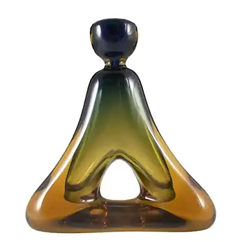Mstisov Czech 1950s Glass Candlestick - Frantisek Zemek