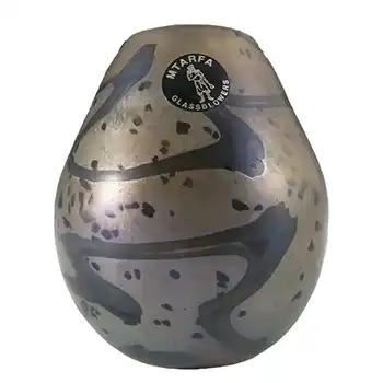 Mtarfa Maltese Iridescent Glass Vase - Signed +  Label