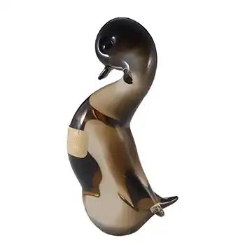 V. Nason & Co Murano Amber Glass Duck Sculpture - Label