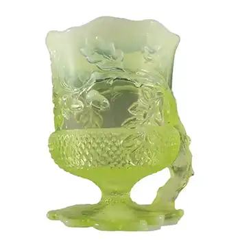 Mosser Glass Vaseline / Pearline Uranium Glass Vase