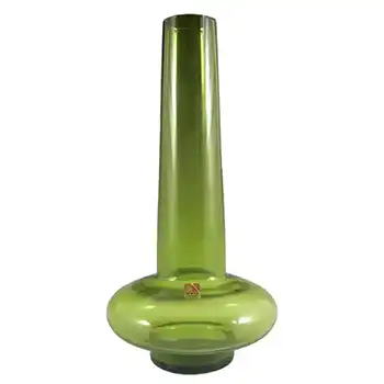 Ryd 1970s Scandinavian Retro Green Glass Vase - Label