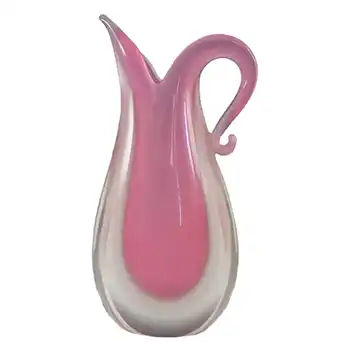 Oball Murano Pink + White Sommerso Glass Vase - Labelled