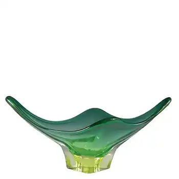 HUGE Murano / Venetian Uranium Green Sommerso Glass Bowl