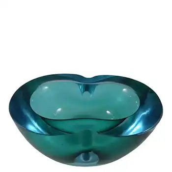 Murano Geode Turquoise & Blue Sommerso Glass Figure Eight Bowl