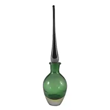 Murano Green + Yellow Sommerso Glass Decorative Bottle