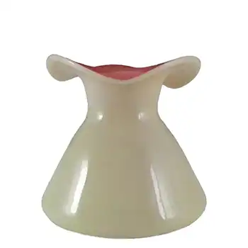 Victorian Uranium Custard Glass Pink & Ivory Cased Vase