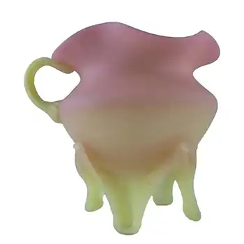 Mount Washington Victorian Burmese Pink & Yellow Glass Jug/Vase