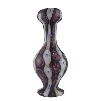 Fratelli Toso Millefiori Canes Purple Murano Glass Vase