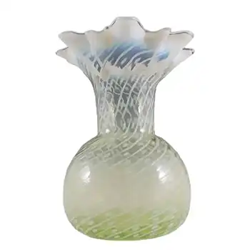 Victorian 1890's Vaseline/Uranium Opalescent Glass Vase
