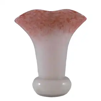 Vasart British Signed Pink Mottled Glass Vase V001