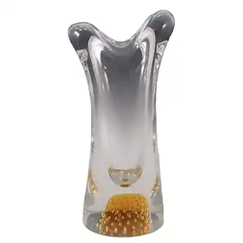 Thomas Webb 1960' Amber Glass 'Flair' Bubble Vase