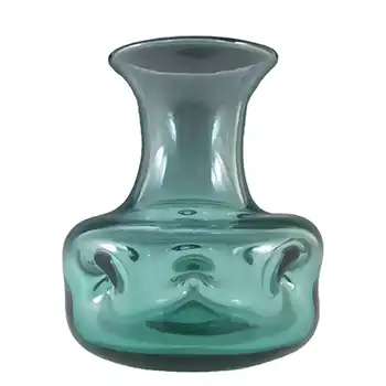 Whitefriars #9865 Vintage Aqua FLC Glass Dimpled Vase