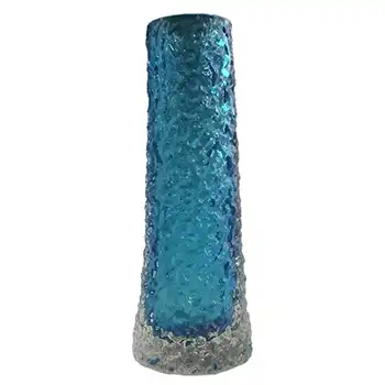 Whitefriars #9729 Baxter Kingfisher Blue Glass 6.25" Textured Bark Vase