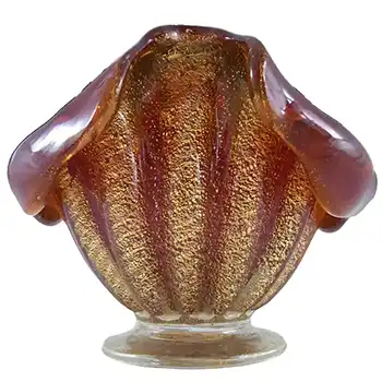 Barovier & Toso Murano Cordonato d'Oro Gold Leaf Glass Bowl/Vase