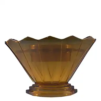 Bagley #1333 Vintage Art Deco Amber Glass 'Wyndham' Vase