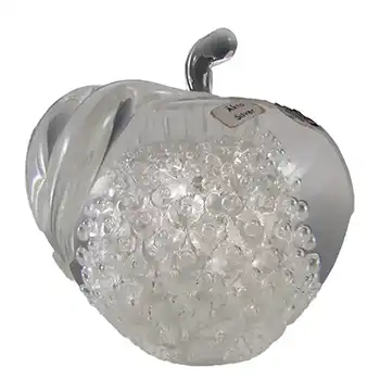 FM Konstglas/Ronneby Swedish Silver Leaf Glass Apple - Label