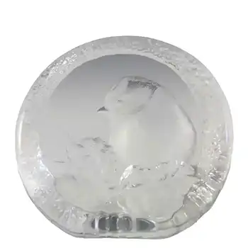 Mats Jonasson #9204 Glass Blue Tit Bird Paperweight - Signed