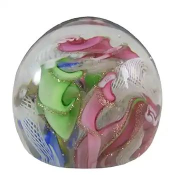 AVEM Murano 1950's Zanfirico + Aventurine Glass Paperweight