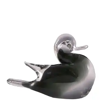 V. Nason & Co Murano Smoky Glass Duck Sculpture - Label