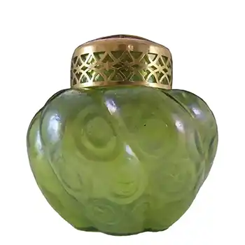 Art Nouveau 1900's Iridescent Green Glass Vase