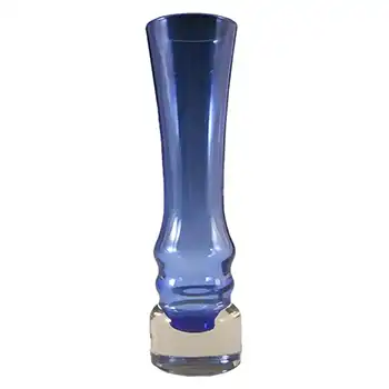 Sea Glasbruk 1970s Swedish Blue Glass Vase
