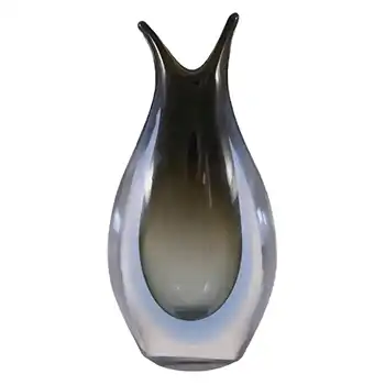 Murano/Venetian Grey & Blue Sommerso Glass Vase