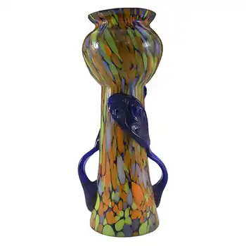 1930's Czech Multicoloured Spatter/Splatter Glass Vase