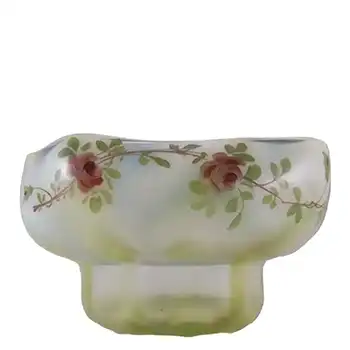 Victorian Vaseline/Uranium Enamelled Green Glass Bowl