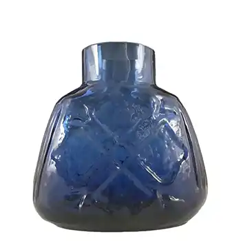 Wedgwood / Stennett-Willson Blue Glass 'Snowflake' Vase RSW26