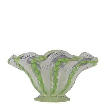 AVEM Murano Zanfirico & Copper Aventurine Glass Dish/Bowl