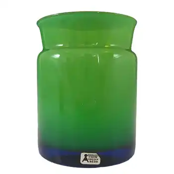 Aseda Swedish Green Cased Glass Vase #9/321 - Labelled