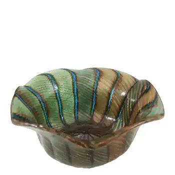 Salviati Murano Aventurine Green Glass Bowl