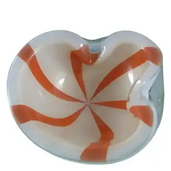 Barbini 1950's Murano Glass Gold Leaf 'Circus Tent' Bowl