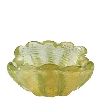 Barovier & Toso Murano Cordonato d'Oro Gold Leaf Glass Bowl