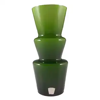 Lindshammar / Alsterbro / JC Swedish Green Hooped Glass Vase