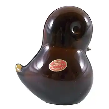 FM Konstglas/Ronneby Swedish Brown Glass Bird - Labelled