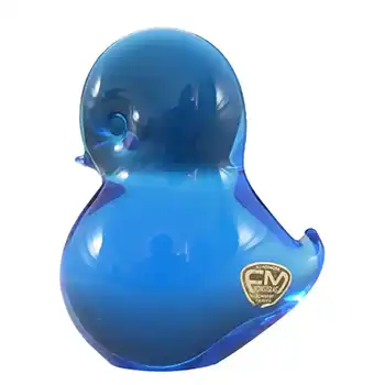 FM Konstglas/Ronneby Swedish Blue Glass Bird - Labelled