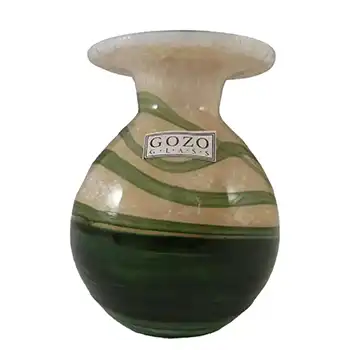 Gozo Maltese Glass 'Springtime' Vase - Signed + Labelled