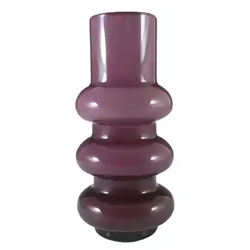 Ryd Glasbruk Swedish / Scandinavian Purple Glass Hooped 8" Vase