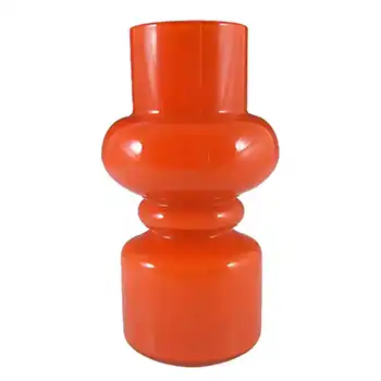 Lindshammar / Alsterbro Red Cased Glass Hooped Vase by Gunnar Ander
